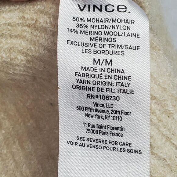 Vince Women's Ribbed Featherweight Mohair Wool Blend Crew Neck Sweater Size S - Picture 6 of 6